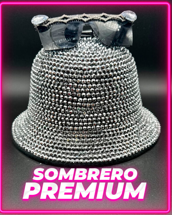 Sombrero c/ Strass + Anteojo Premium