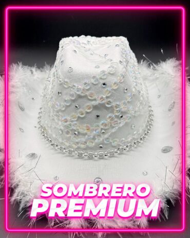 Sombrero Blanco/Rosa Piedras