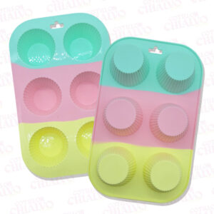 Molde Silicona Multicolor Cupcake 6U