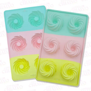 Molde Silicona Mini Flanera Espiral Multicolor 6U
