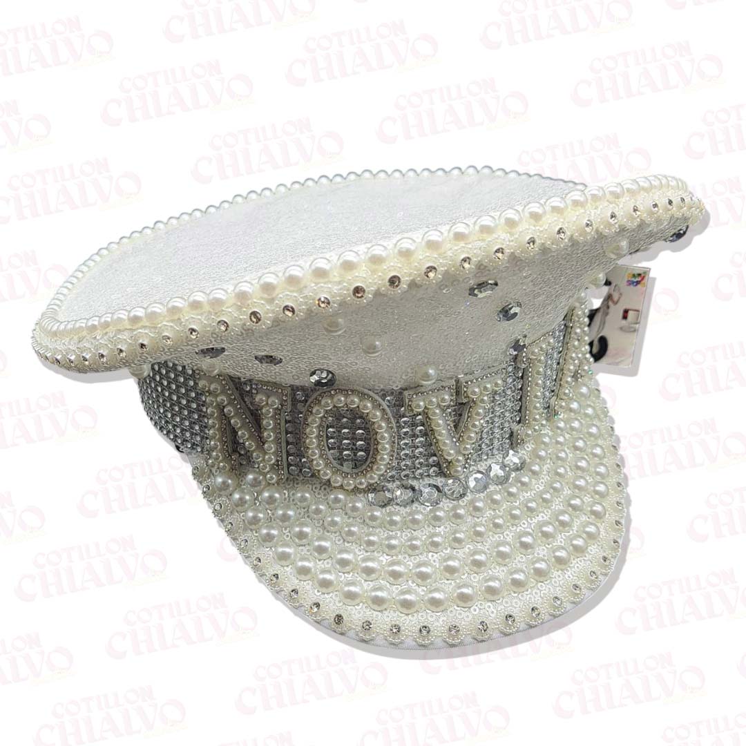 Sombrero Capitan Fashion Novia Blanca