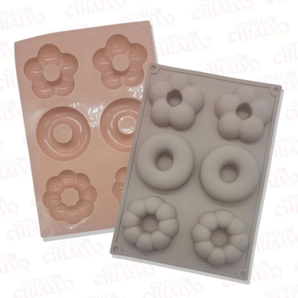 Molde Silicona Donas Formas 6U