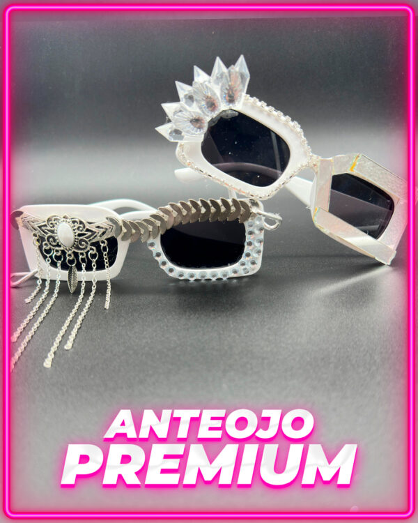 Anteojo Blanco con Gemas