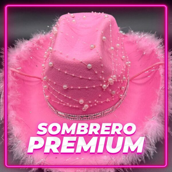 Sombrero Rosa Perlas